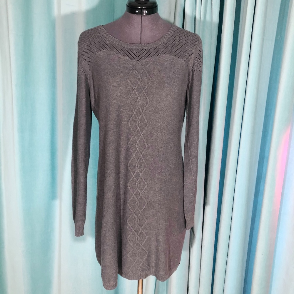 Volcom Grey Sweater dress Sweaterdress LG 14